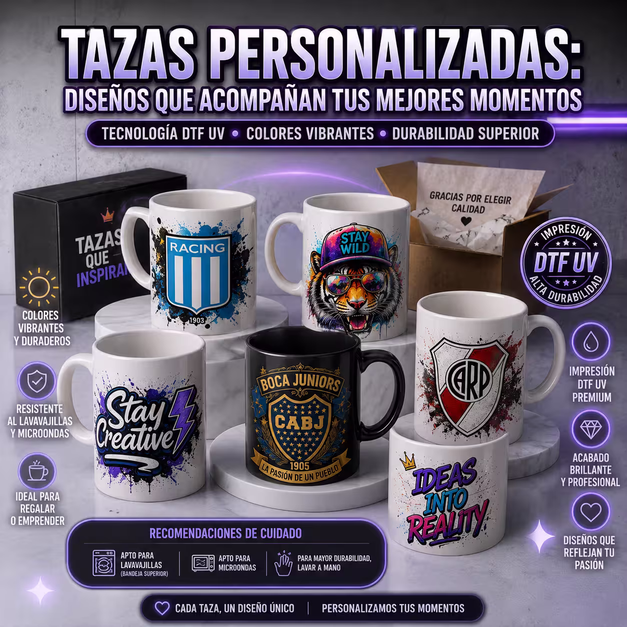 Colección exclusiva de fútbol y diseños únicos en cerámica, acero inoxidable y chopps para acompañar tus mejores momentos.